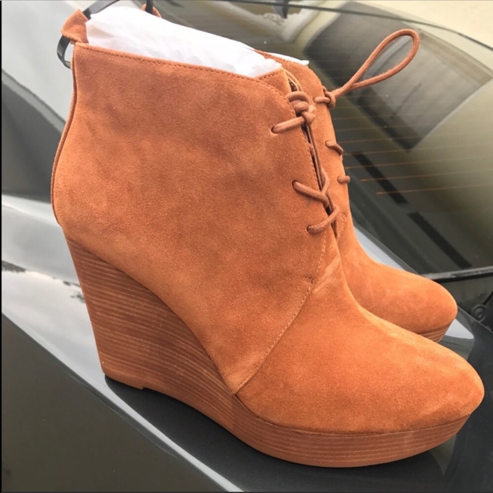 Brand new Michael kors suede wedge booties (brand new)